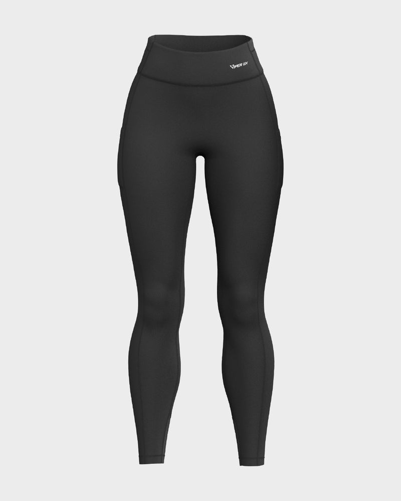 Ladies Mesh High Waisted Leggings - Black