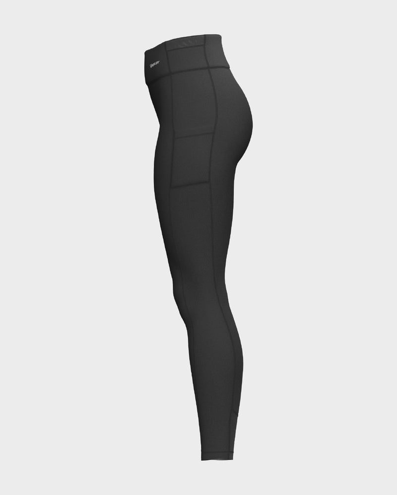 Ladies Mesh High Waisted Leggings - Black