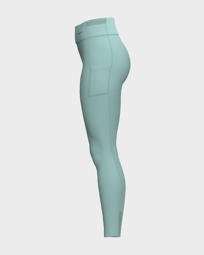 Ladies Mesh High Waisted Leggings - Blue