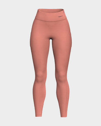 Ladies Mesh High Waisted Leggings - Orange