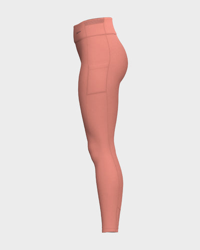 Ladies Mesh High Waisted Leggings - Orange
