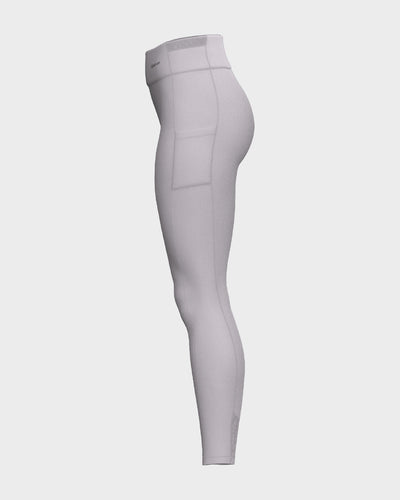 Ladies Mesh High Waisted Leggings - Purple