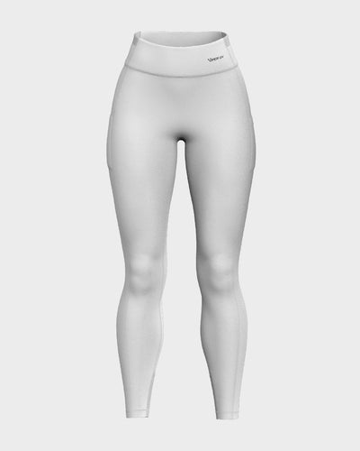 Ladies Mesh High Waisted Leggings - White