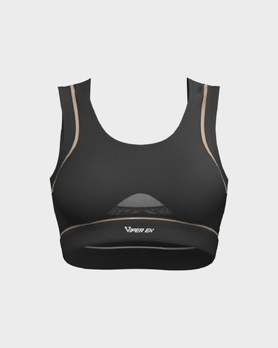 Ladies Mesh Sports Bra - Black