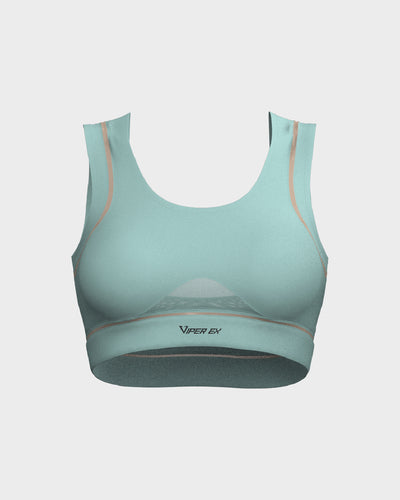 Ladies Mesh Sports Bra - Blue