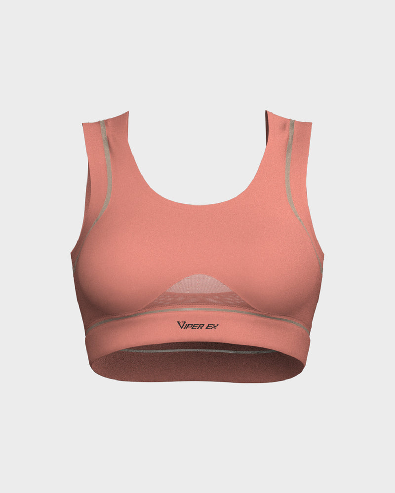 Ladies Mesh Sports Bra - Orange