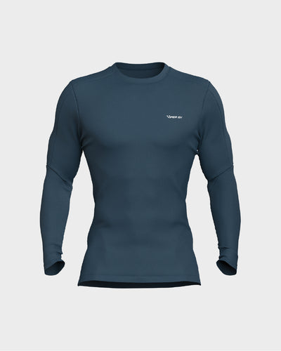 Mens Long Sleeve Compression Tee - Blue
