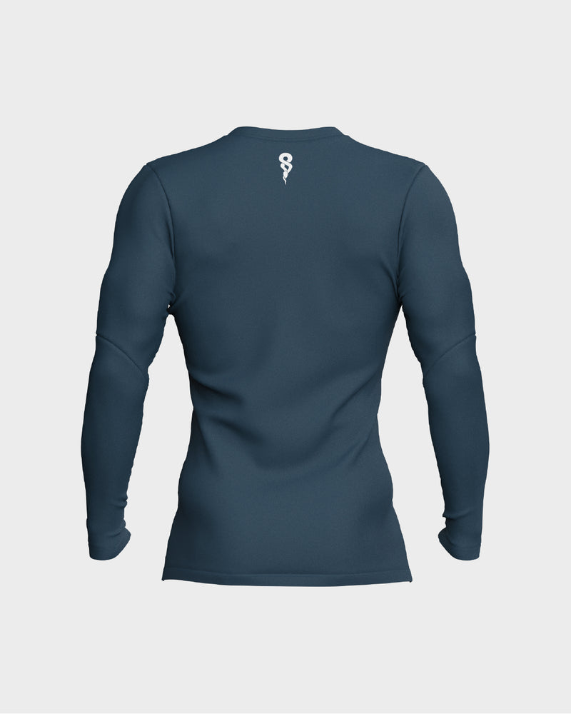 Mens Long Sleeve Compression Tee - Blue