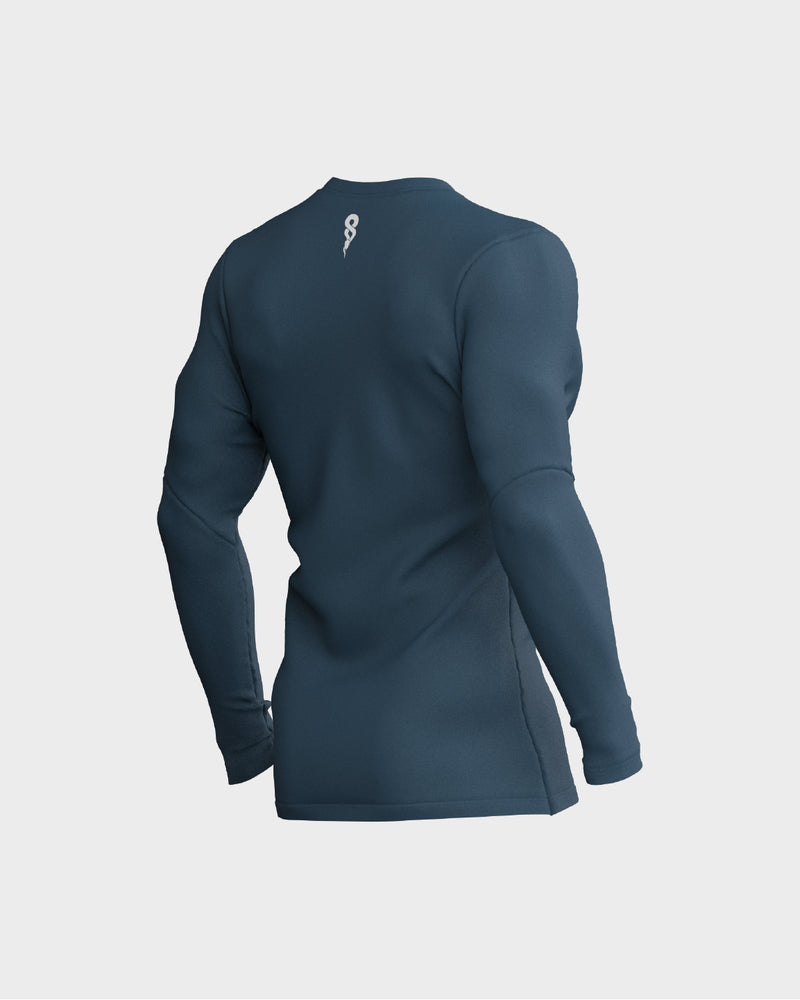 Mens Long Sleeve Compression Tee - Blue