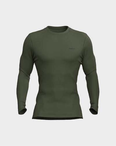 Mens Long Sleeve Compression Tee - Green