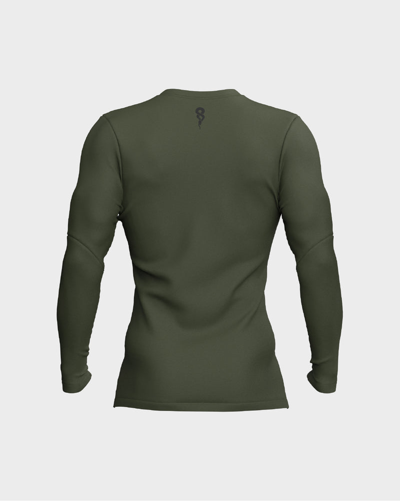 Mens Long Sleeve Compression Tee - Green