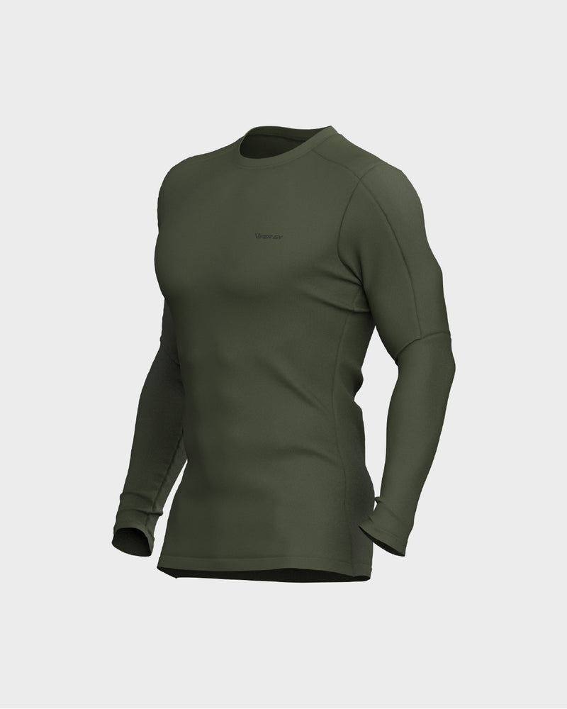 Mens Long Sleeve Compression Tee - Green