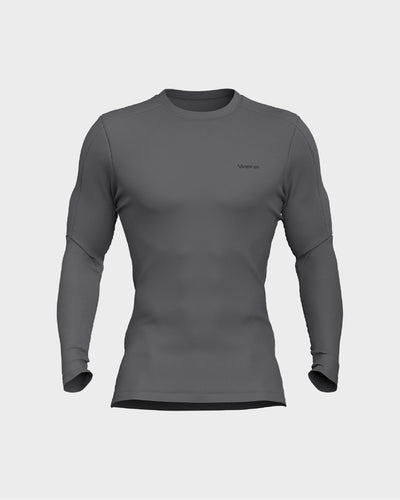 Mens Long Sleeve Compression Tee - Grey