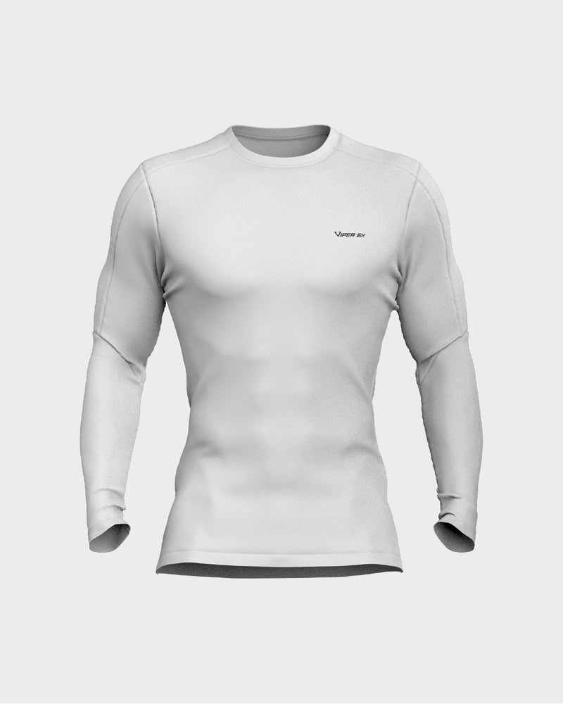 Mens Long Sleeve Compression Tee - White