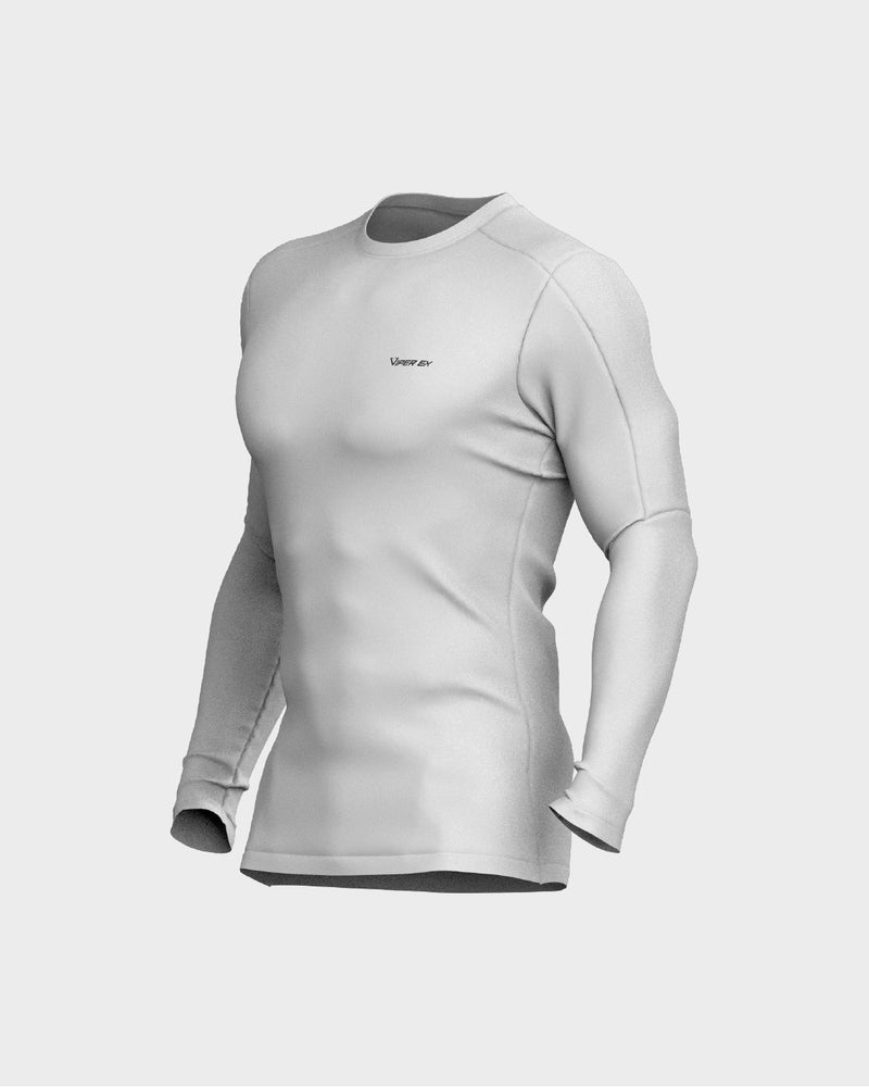Mens Long Sleeve Compression Tee - White